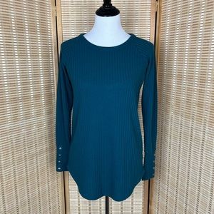 Chaser Teal Waffle Knit Thermal Top
